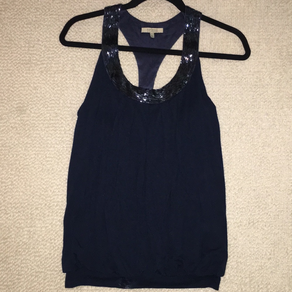 Elegant Navy Blue Tank Top